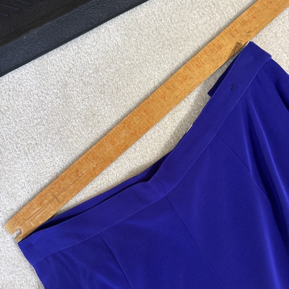 VINTAGE Black Tie Oleg Cassini Wide Leg Pants Suit Purple Black Beaded Sz 8 - Picture 11 of 15